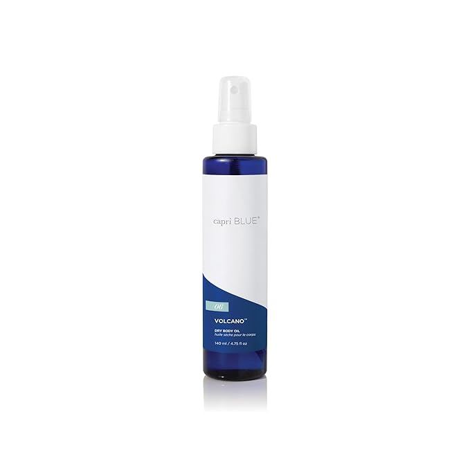 Capri Blue Dry Body Oil Spray – Dry Body Moisturizer with Vitamin E, Jojoba – Moisturizer Body Oil Scented with Luxury Fragrance - Paraben & Cruelty-Free (Volcano, 4.75 oz)