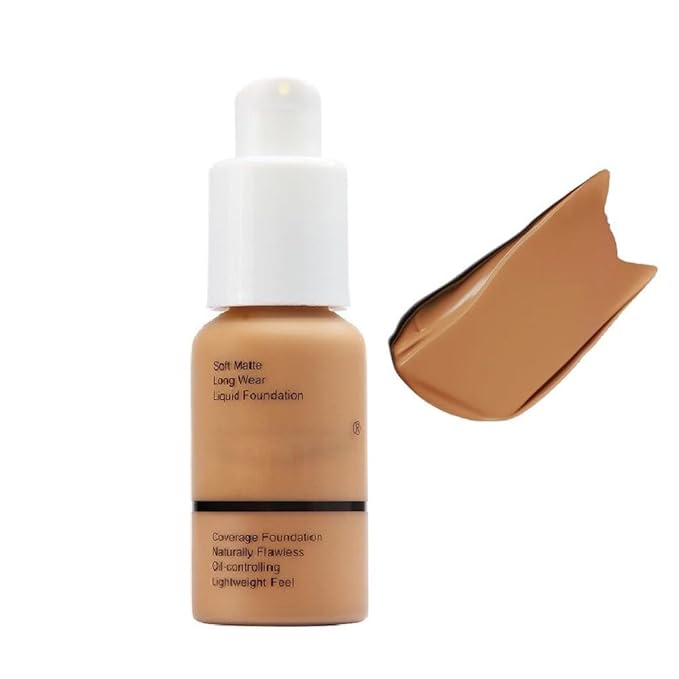 Flawless Matte Liquid Foundation, Long Wear Oil Control Full Coverage Face Makeup Soft Liquid Foundation .(106#Warm Sun)