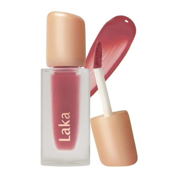 Laka Fruity Glam Tint, Glowing Lip Stain with Wide Color Spectrum, Hydrating & Lightweight Texture, Long-Lasting Bold Stain, Non-Sticky, Vegan, K-Beauty (#122 Rosy Rose, 4.5g/0.15oz)