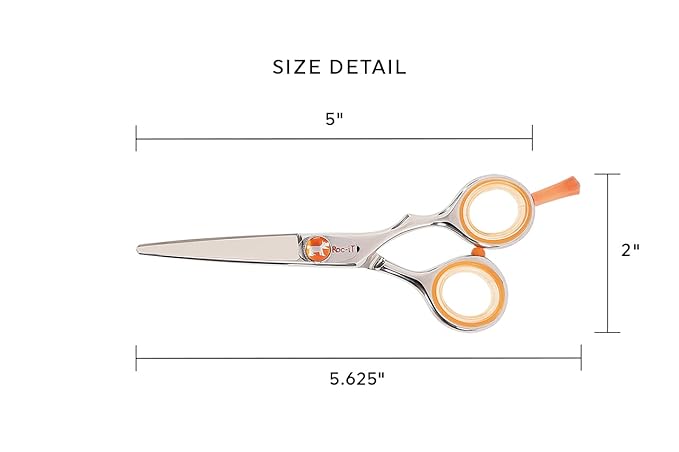 Cricket Centrix Roc-It Dog R 500 5” Professional Stylist Barber Hair Shears for Cutting - Precision Cast Convex Blade Hair Scissors, Offset Grip - Ideal for Hair Salon Use
