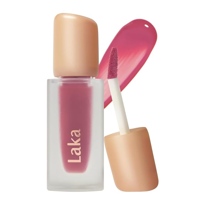 Laka Fruity Glam Tint, Glowing Lip Stain with Wide Color Spectrum, Hydrating & Lightweight Texture, Long-Lasting Bold Stain, Non-Sticky, Vegan, K-Beauty (#113 Pleasure, 4.5g/0.15oz)