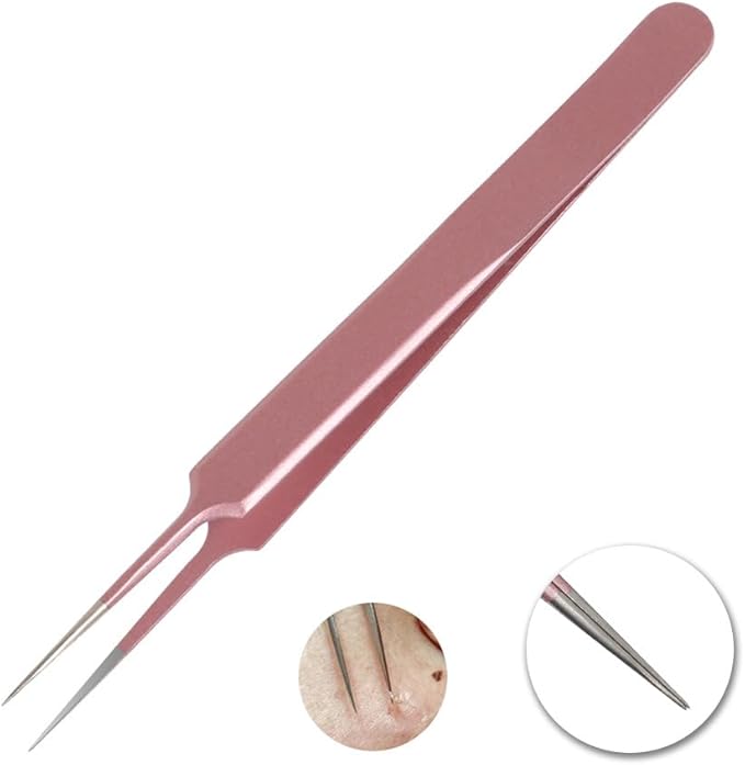 GIHWRRIProfessional Blackhead Removal Tool Set, 5 Piece Stainless Steel Comedone Extractors, Pink