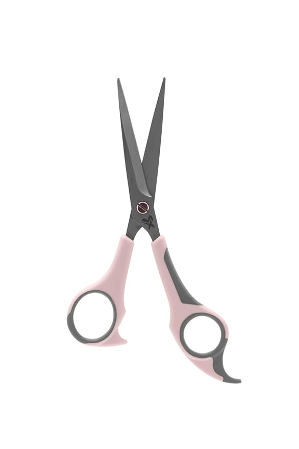 Cricket Style Xpress Pretty Daze Hair Cutting Scissors - Sharp Micro-Serrated Beveled Blades, Stainless Steel Shears Hair Scissors - Wet & Dry Use, Barber Accessories - 5.75", Soft Pink and Gray