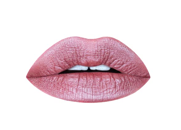 Aromi Dusty Rose Metallic Liquid Lipstick, Rosy Pink Nude Lip Color, Shimmery Finish, Waterproof, Long Lasting, Vegan, Cruelty-Free, Handmade (Pixie Dust)