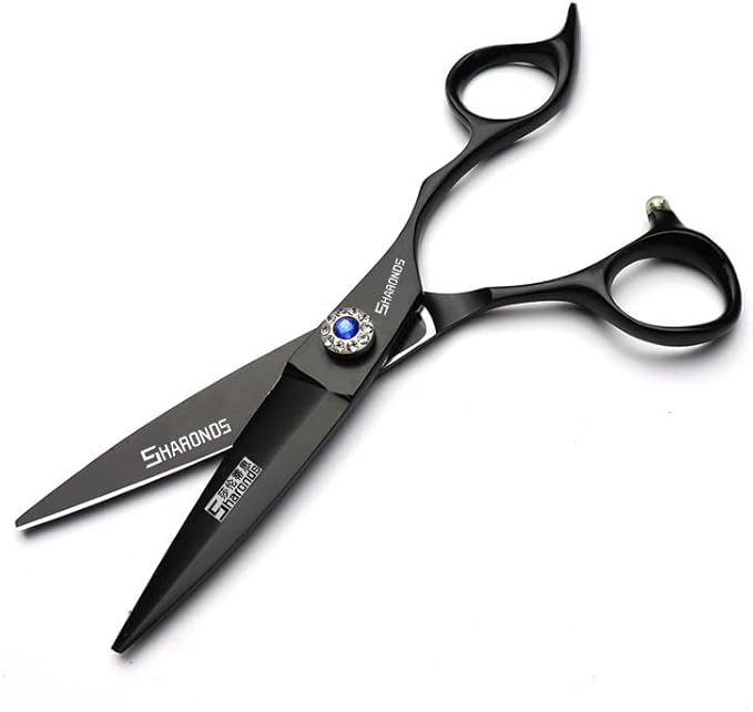 6+7 inch hair stylist barber scissors black plate dragon 440C hairdressing cutting scissors+thinning scissors (4PC)