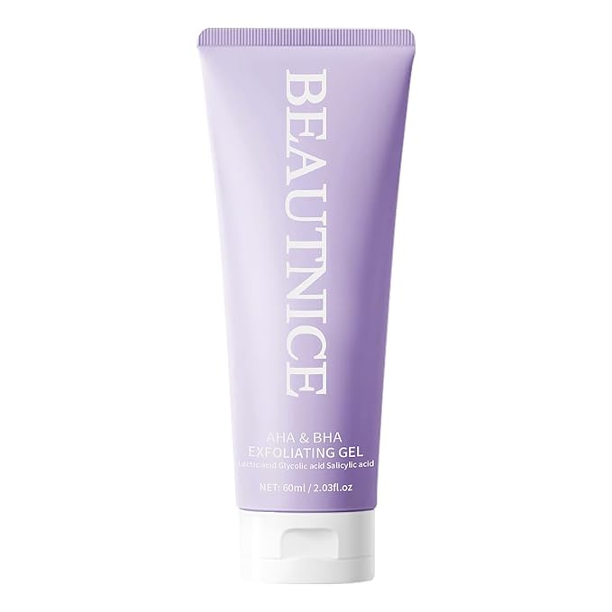 AHA BHA Exfoliating Gel, Deep Cleansing Peeling Gel for Acne Prone Skin, Removes Dead Skin Cells, Minimizes Pores, Renews Skin, Facial & Body Scrub, 2.03 fl oz