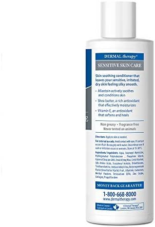 Dermal Therapy Sensitive Skin Lotion - Calming, Non-Irritating Lotion with 15% Allantoin, 10% Shea Butter, Vitamin E - Soothing Relief for Dry, Itchy, Eczema-Prone Skin - 8 fl oz / 240 ml