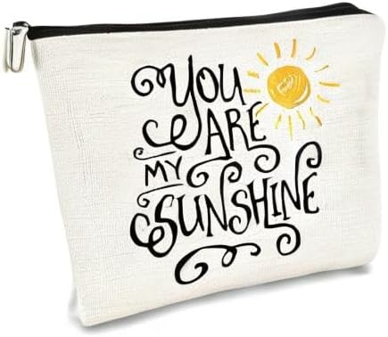 You are My Sunshine Inspirational Makeup Bag Cosmetic Bag Gift for Teen Girls,Birthday Christmas Gifts for Women Friends Mom Wife Grandma Daughter Teacher Coworker