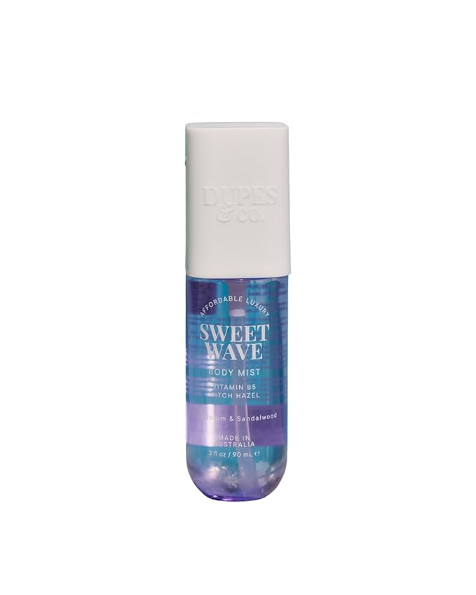 DUPES & CO. Sweet Wave Hydrating Body Mist for Women – Plum & Vanilla Orchid with Vitamin B5 & Witch Hazel – Sweet, Warm Scent in a 3 Fl Oz Bottle