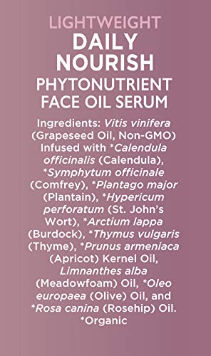 Ora's Amazing Herbal Lightweight Daily Nourish, Organic Calendula, Thyme, Plantain, Rosehip, Meadowfoam. Unscented Face Oil, Plant Based Fragrance Free Face Oil Serum, 1 oz