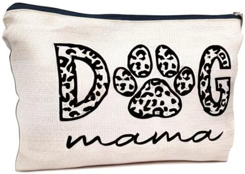 IWXYI Dog Mom Gifts For Women,Dog mama Makeup Bags with Zipper,Dog mama Makeup Bag Zipper Pouch Travel Toiletry Gifts For Women