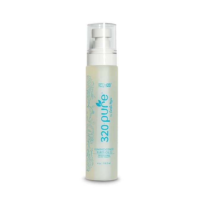 320Pure Luminescence Buriti Oil for Fine Hair and Scalp 4oz, Aceite de buriti, Control Frizz, Revive Shine & Protect Hair, With Coconut, Amalaky, and Aloe Vera for Deep Nourishment & UV Protection