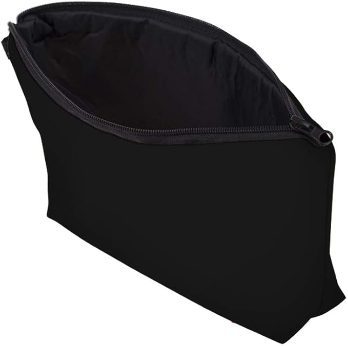 Small Makeup Bag Cosmetic Bag for Women, Pretty Design Organizer Case with Zipper Closure, Lightweight and Water-Resistant Make Up Bag - 8.65"x 5.35" x 7.08"（Solid Black）
