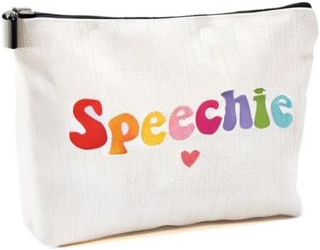 Blue Leaves Speech Therapy Gifts, Speech Language Pathologist Gifts, Speech Therapist Gift for Women, Thank You Gift, Therapist Cosmetic Bag, Speechie Makeup Bag