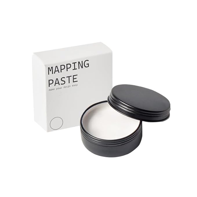 20g Brow Mapping Paste for Eyebrows design, Brow Shape and Define,Draw Or Sketch The Right Shape Of The Eyebrow Eyebrow Tinting Tool Permanent Makeup Microblading of Eyebrow and Lips, Eyebrow Henna and Tinting Tool (White Paste)