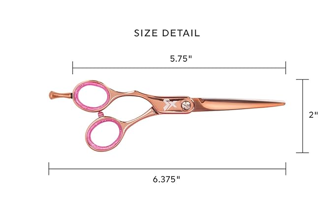Cricket Shear Xpressions 5.75" Left-Handed Professional Hair Cutting Scissors - Barber Scissors, Japanese Stainless Steel, Ideal for Stylists and Home Use, Hey Rosie - Rose Gold