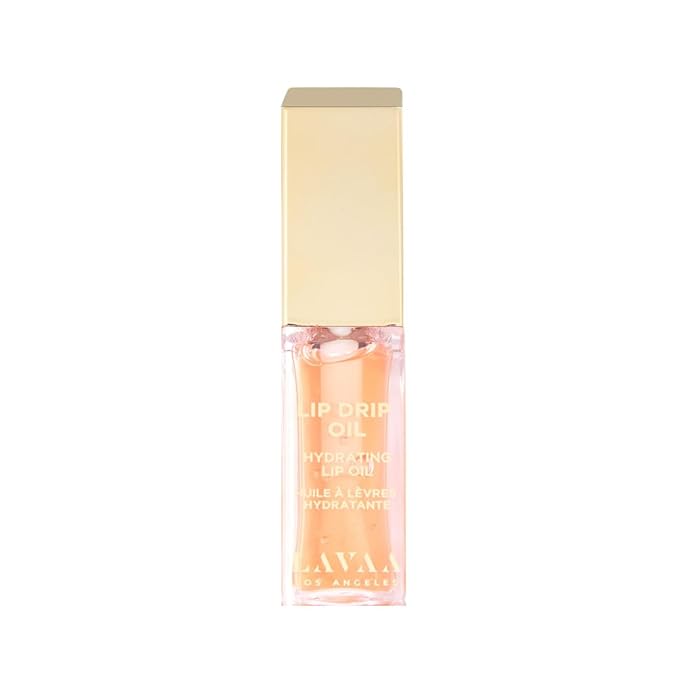 Lavaa Beauty LIP DRIP OIL Glossy Non-Sticky Lip Oil | Hydrating & Nourishing Jojoba Oil, Vitamin E, and Hyaluronic Acid (Peach)