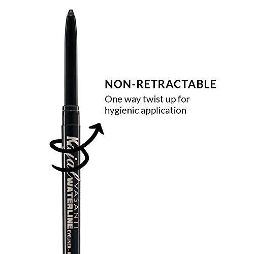 VASANTI Kajal Waterline Eyeliner Pencil - Long-lasting, Waterproof, Smudge-proof, Safe for Sensitive Eyes, Waterline Eye Liner - Opthalmologist Approved and Tested (Slate Grey)