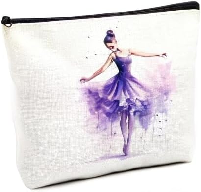 fkovcdy Cute ballerina makeup bag watercolor ballet dancing girl dancer gift recital gift little girl teen student ballet lover 07