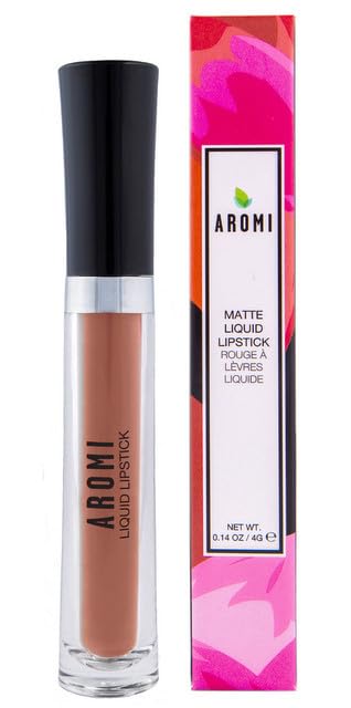 Aromi Matte Liquid Lipstick | Sand Beige Lip Shade, Tan, Long Lasting, Waterproof, Smudge + Transfer Proof, Gluten Free, Vegan Makeup (Caramel Nude)