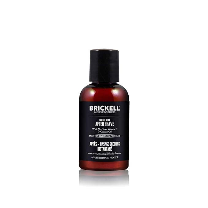 Brickell Men's Instant Relief Aftershave for Men, Natural and Organic Soothing After Shave Balm to Prevent Razor Burn, 2 Ounce, Scented