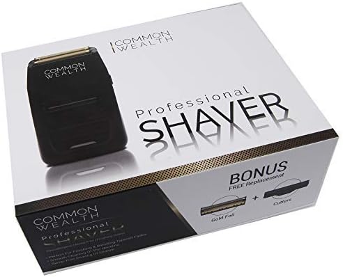 Common Wealth Professional Shaver Cordless Hypoallergenic Bump Free Gold Pro Foil Barber Finishing Shaper Trimmer Tool CWPS26 for Beard Neckline & Tapered Fades