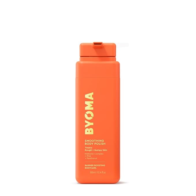 BYOMA Smoothing Body Polish - For Breakouts & Textured Skin - Exfoliating Body Scrub with PHA & Panthenol - Restores Skin Barrier & Soothes Inflammation - 10.14 fl oz