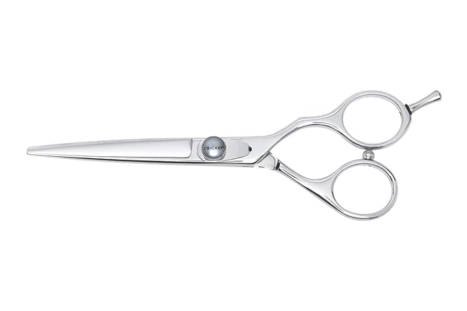 Cricket S2 Elite Series Shears 600 Professional Hair Cutting Scissors - 6-Inch Barber & Stylist Hair Scissors with Convex Edge Blades, Durable Swedish Steel, Leaf Spring Tension, Hand-Polished Finish
