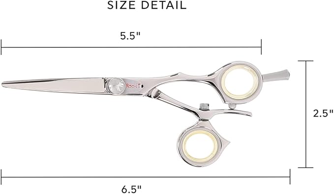 Cricket Centrix Roc-It Dog 360 Hair Scissors Professional Hair Cutting Scissors – 360° Pivoting Thumb, Shears w/Smooth Control and Consistent Tension – 550 5.5 Inch Stainless Steel Shear for Stylists