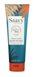 Saavy Naturals Tahitian Vanilla Body Wash, Moisturizing Shower Gel for Men & Women, Vegan Formula with Coconut Oil, Shea Butter, and Aloe Vera - 8.5 Fl Oz, Made in the USA