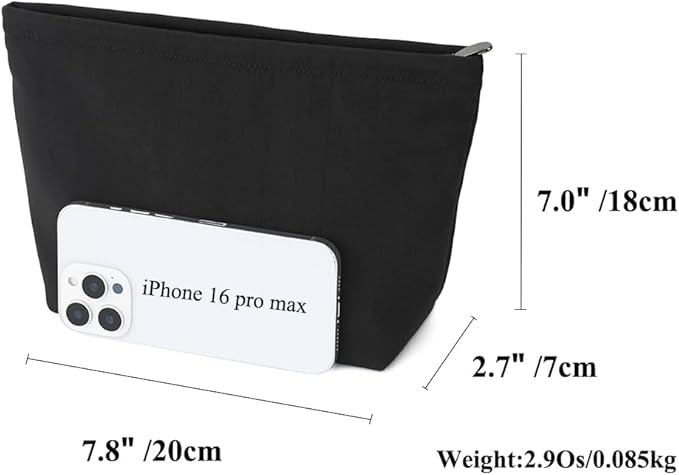 Premium Nylon Makeup Bag - Large Capacity Travel Cosmetic Pouch & Toiletry Organizer with Zipper, Ideal for Daily Use, Gifts, and On-the-Go Essentials