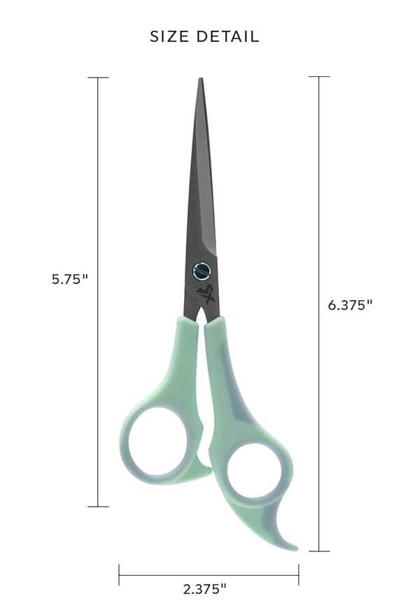 Cricket Style Xpress Zen Again Hair Cutting Scissors - Sharp Micro-Serrated Beveled Blades, Stainless Steel Shears Hair Scissors - Wet & Dry Use, Barber Accessories - 5.75", Sea Foam Green & Soft Blue