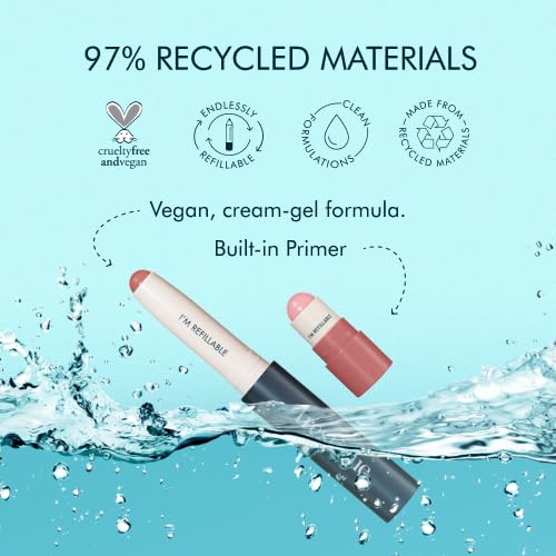 TRE'STIQUE Prime And Shine Lip Crayon, Refillable Shiny Lipstick With Built-in Lip Primer, Clean Beauty Makeup, Lipstick For Women, 2-in-1 Glossy and Primer