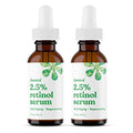 ASUTRA 2.5% Retinol Serum, 1 fl oz (Pack of 2) - Hyaluronic Acid, Vitamin E, Wheat Germ, Aloe, & Jojoba Oil, Plumping Face Serum