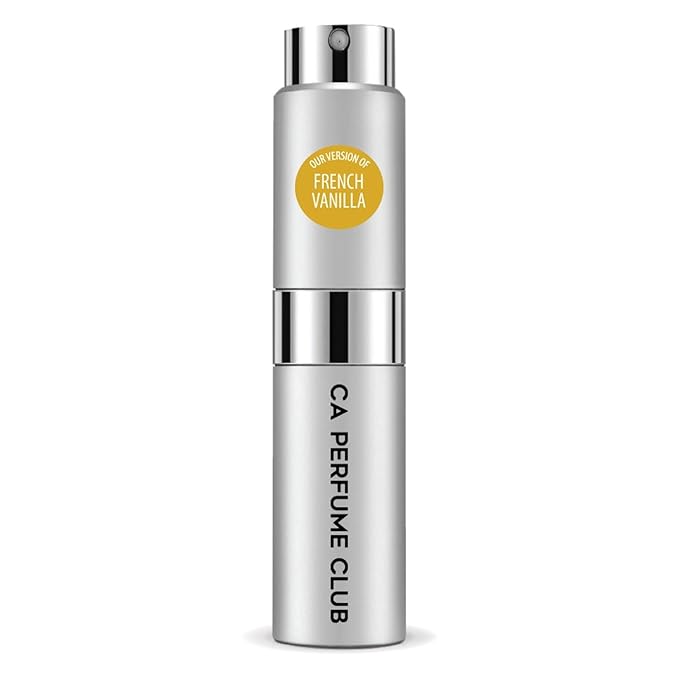 CA Perfume Originals French Vanilla for Women and Men Amber Scent Long Lasting Unisex Fragrance Eau De Parfum Travel Size Refillable Atomizer Spray 0.27 Fl Oz 8ml