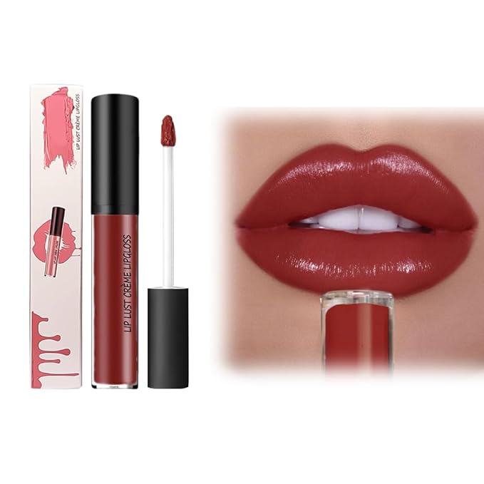 12 Color Cream Lip Gloss, 2024 Upgraded Waterproof Non-Stick Cup Natural Jelly Lipstick for Women Home Travel (#09, 1pack)