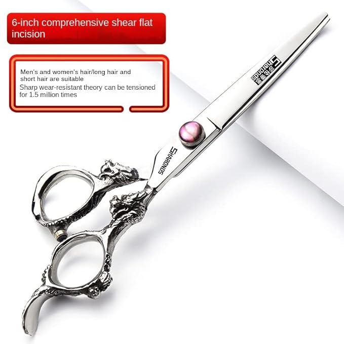 6/7/7.5/8/9-inch professional hair clipper set, stainless steel sharp hair clippers, hairdresser specific scissors (6 in-4pc)