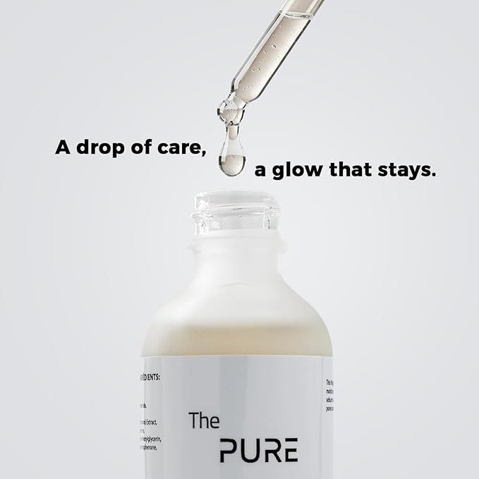 The PURE Hyaluronic Acid Serum, 1.1% Concentration, 60 mL Hydrating Face Serum with Vitamin E for Anti Aging, Wrinkles, Fine Lines, Dark Spots, Made in Canada