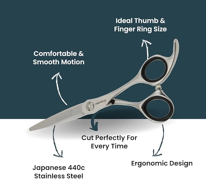 Hair Cutting Scissor – 5.5" 440C Japan Stainless Steel with Sword Blade and Ball Bearing Tension Screw – Grooming Tool for Men and Women
