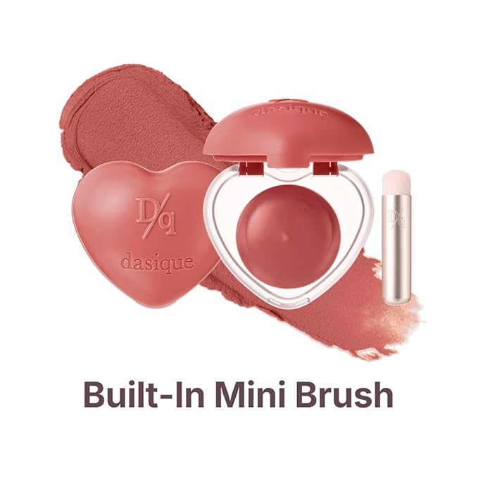 Dasique Souffle Color Pot #19 Peach Gelato - Makeup Blush, Buildable Silky-Smooth Texture, Built-In Mini Brush, Multi-Use For Cheek and Lip