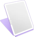 deweisn Folding Lighted Makeup Mirror with 72 LEDs 3 Colors Light Modes USB Rechargable 1800mA Batteries Portable Ultra Thin Compact Vanity Mirror Dimmable Travel Mirror