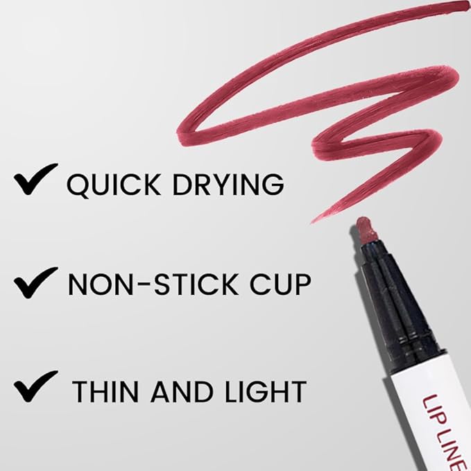 Kaely Cherry Red Longwear Liquid Lip Liner Waterproof, 24 Hour Long Lasting Lip Liner Stain Marker Pen, 2-in-1 Matte Semi Permanent Lipliner & Lipstick, Vegan & Cruelty-Free, 06
