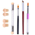 WOKOTO 4 Pcs Ombre Nail Brush Ombre Brush For Gel Nails Gradient Nail Sponges For Ombre Brushes For Acrylic Nails Set Nail Art Brushes For Acrylic Application Nail Art Tools For Nail Art