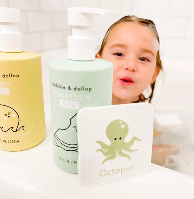 Dabble & Dollop Honeydew Melon Body Wash & Shampoo – 3-in-1 Natural Bubble Bath for Kids, No Parabens or Sulfates, Vegan, Gluten-Free, Tear-Free (10oz, Pack of 2)