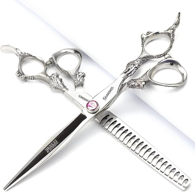 6/7/8/9-inch professional hair clipper set, stainless steel sharp hair clippers, hairdresser specific scissor(7 inches, 4 pieces)