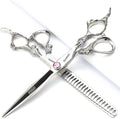 7/8-inch Personalized Scissors Salon Hairstyle Scissors Stainless Steel Hair Styling Tools (7 inch 2pc-D)