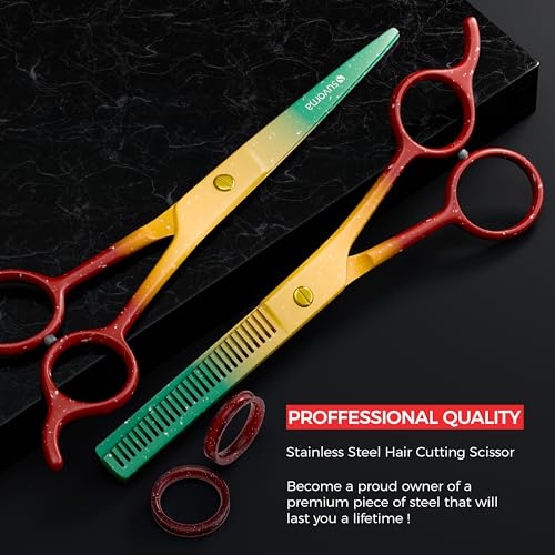 Suvorna 6.5″ Professional Hair Cutting Scissors with Thinning Shears for Hair Cutting & Trimming– Stainless Steel Haircut Scissors for Professionals & Homeuse - Hair Shears for Women & Men
