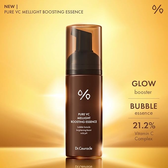 Dr.Ceuracle by leegeehaam Pure Vitamin C Mellight Boosting Essence (145ml / 4.90 fl. oz.) - Glow Skin Bubble Ampoule, 21.2% Vitamin C Complex, Improves Skin Tone, Refreshes and Energizes Tired Skin