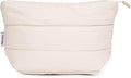 Narwey Small Makeup Bag for Travel Women Girl, Puffer Cosmetic Bag Makeup Pouch for Purse with Zipper, Cute Puffy Make Up Organizer Bags, Travel Toiletry Bag Toiletries (Beige)