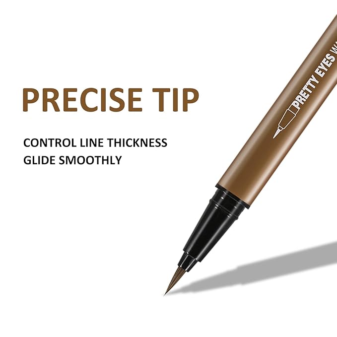 Boobeen 3pcs Liquid Eyeliner Pen, Matte Eye Liner with Precision Tip, Long Lasting Eyeliner Pencil for Bold Eye Makeup, Glides on Smoothly